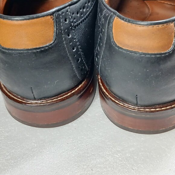 Johnston & Murphy Black Sheepskin Split-Toe Oxford Shoes J&M Flex Soles Mens 13 - Picture 15 of 16